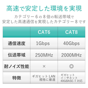 エレコム カテゴリー8対応LANケーブル(ツメ折れ防止・スリム) 3．0m ブルーメタリック LD-OCTST/BM30-イメージ2