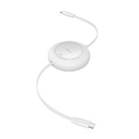 BASEUS Free2Pull 巻き取り式 USB-Cケーブル 100W 1．5m Moon White P10364500213-01