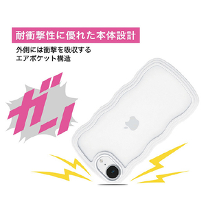 ＣＯＣＯ ＣＡＳＥ iPhone１７Ｅ／１６Ｅ用 パステルなくねくねケース ＣＯＣＯ ＣＡＳＥ ホワイト 1794-17E16E-WHITE-イメージ4