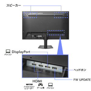 I・Oデータ 240Hz対応 23．8型ゲーミングモニター GigaCrysta ブラック LCD-GD243UDB-イメージ3