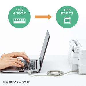 サンワサプライ USB2．0ケーブル(2m) ライトグレー KU20-2HK2-イメージ5