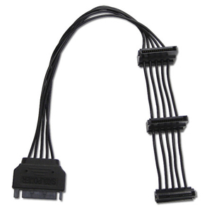 アイネックス SATA用電源3分岐ケーブル 下L型コネクタ 23cm S3-1504SALB-イメージ1