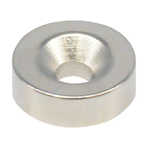 トラスコ ネオジム丸形磁石　皿ねじ穴付　外径１２ｍｍＸ４ｍｍ　Ｍ３　１個入 TRUSCO　ネオジム磁石（丸形皿ねじ穴付） T12R04-M3-イメージ1