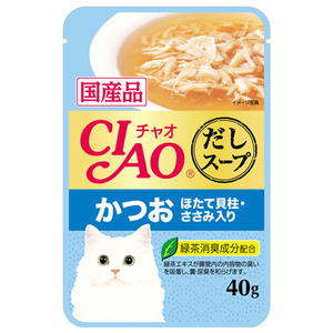いなばペットフード CIAO スープ かつお ほたて貝柱・ささみ入り 40g ﾁﾔｵﾀﾞｼｽ-ﾌﾟﾊﾟｳﾁｶﾂｵ40G-イメージ1