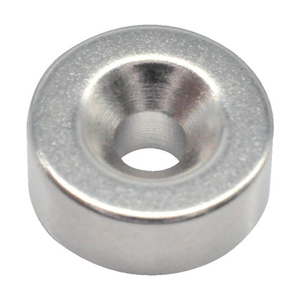 トラスコ ネオジム丸形磁石　皿ねじ穴付　外径１２ｍｍＸ５ｍｍ　Ｍ３　１個入 TRUSCO　ネオジム磁石（丸形皿ねじ穴付） T12R05-M3-イメージ1