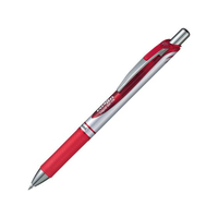 ぺんてる エナージェル ノック式 シルバー軸 0.7mm 赤 F036912-BL77-B