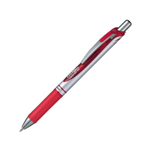 ぺんてる エナージェル ノック式 シルバー軸 0.7mm 赤 F036912-BL77-B-イメージ1