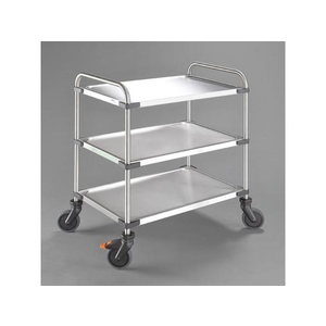 エスコ 運搬車 三段式 ブレーキ付 sus 150kg 800×500mm FCX0573-EA520BE-77-イメージ1