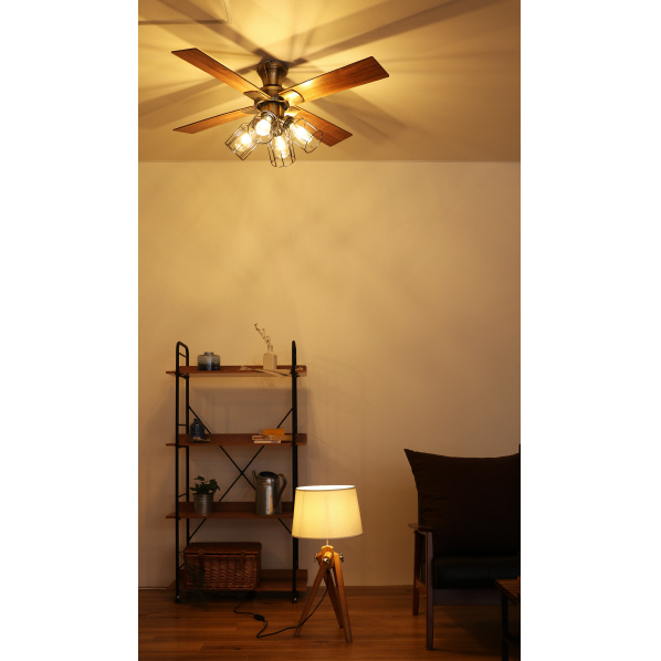 阪和 LEDシーリングファン JAVALO ELF ゴールド JE-CF003-GD 電球型蛍光灯