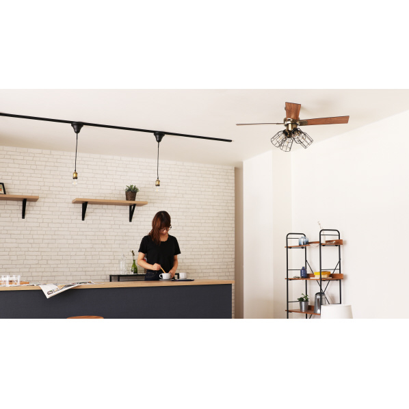 阪和 LEDシーリングファン JAVALO ELF ゴールド JE-CF003-GD 電球型蛍光灯