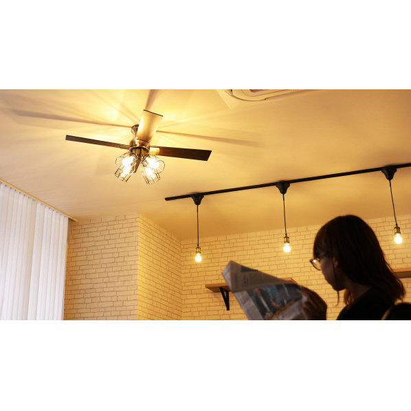 阪和 LEDシーリングファン JAVALO ELF ゴールド JE-CF003-GD 電球型蛍光灯