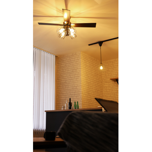 阪和 LEDシーリングファン JAVALO ELF ゴールド JE-CF003-GD 電球型蛍光灯