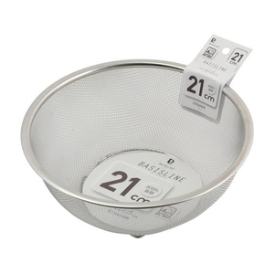 パール金属 ベーシスライン ステンレス製ボウル型ザル 21cm FC707TF-HC-417-イメージ1