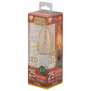 アイリスオーヤマ LED電球 E17口金 全光束230lm(1.8W一般電球タイプ) キャンドル色相当 LDF2C-G-E17-FK アイリスオーヤマ LED電球 E17口金 全光束230lm(1.8W一般電球タイプ) キャンドル色相当 LDF2C-G-E17-FK