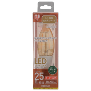 アイリスオーヤマ LED電球 E17口金 全光束230lm(1．8W一般電球タイプ) キャンドル色相当 LDF2C-G-E17-FK-イメージ2