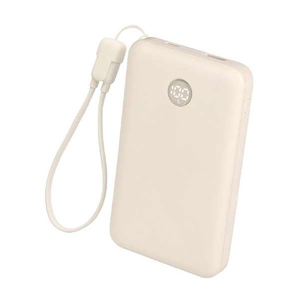 MOTTERU 準固体モバイルバッテリー 10000mAh e angle select アーモンドミルク EAN-MBSS10001-AM