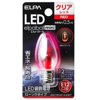エルパ LED電球 E12口金 0．5W装飾電球 ローソクタイプ 赤色 elpaball mini LDC1CR-G-E12-G307
