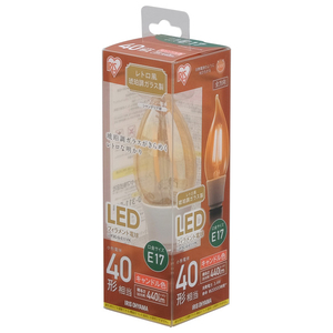 アイリスオーヤマ LED電球 E17口金 全光束440lm(3．4W一般電球タイプ) キャンドル色相当 LDF3C-G-E17-FK-イメージ1
