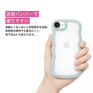 ＣＯＣＯ ＣＡＳＥ iPhone１７Ｅ／１６Ｅ用 パステルなくねくねケース ＣＯＣＯ ＣＡＳＥ ライトブルー 1794-17E16E-LIGHTBLUE-イメージ3