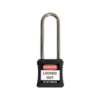 IFAM/ロックアウト用南京錠 スチール製シャックル ツル長 黒 0 44866 FC433VC-3857038