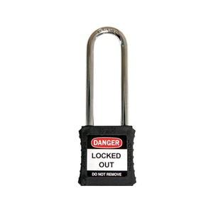 IFAM/ロックアウト用南京錠 スチール製シャックル ツル長 黒 0 44866 FC433VC-3857038-イメージ1