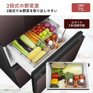 ハイセンス 【右開き】283L 3ドア冷蔵庫 ブラウン HR-G280HBR-イメージ8