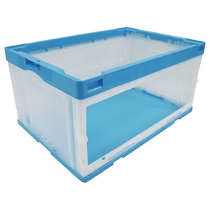 岐阜プラスチック工業 折りたたみコンテナCB-76NRTL 扉無 青 FC558HJ-4129954-イメージ1