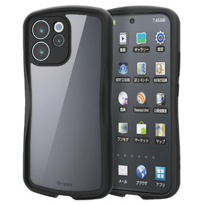 エレコム OPPO Reno15 A用 Grippy ハイブリッドケース フレームカラー 極限 ブラック PM-O261GRPFCKBK-イメージ2