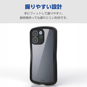 エレコム OPPO Reno15 A用 Grippy ハイブリッドケース フレームカラー 極限 ブラック PM-O261GRPFCKBK-イメージ3