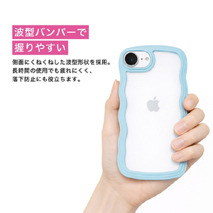ＣＯＣＯ ＣＡＳＥ iPhone１７Ｅ／１６Ｅ用 パステルなくねくねケース ＣＯＣＯ ＣＡＳＥ ブルー 1794-17E16E-BLUE-イメージ3