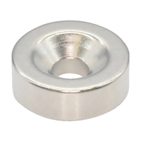 トラスコ ネオジム丸形磁石　皿ねじ穴付　外径１５ｍｍＸ５ｍｍ　Ｍ４　１個入 TRUSCO　ネオジム磁石（丸形皿ねじ穴付） T15R05-M4
