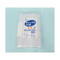 オルディ チャック付ポリ袋 透明 0.04×340×480mm 100枚 FC78941-L-4