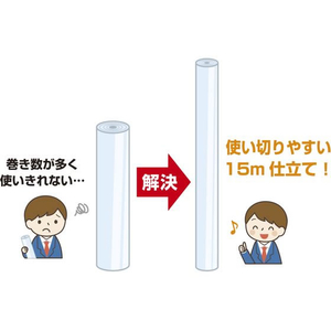 タカ印 OPPロール 透明 40ミクロン 1200mm×15m FCE115Z-35-360-イメージ5