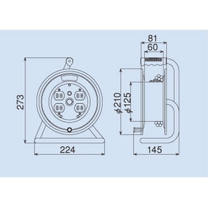 エスコ AC125V/15A/10m コードリール(温度センサー付) FCJ418M-EA815BK-10A-イメージ3
