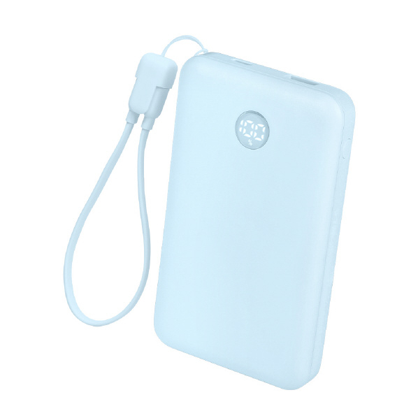 MOTTERU 準固体モバイルバッテリー 10000mAh e angle select パウダーブルー EAN-MBSS10001-BL