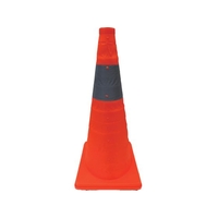 ミズケイ 伸縮式三角コーン 62cm オレンジ 8201025 FC596XL-2085714