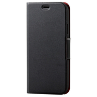 エレコム iPhone 11用ソフトレザーケース/薄型/磁石付 ブラック PM-A19CPLFUBK