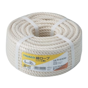 トラスコ中山 綿ロープ 3つ打 線径6mm×長さ30m FC476GU-5113245-イメージ1