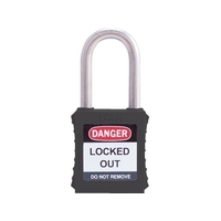 IFAM/ロックアウト用南京錠 ステンレス製シャックル 黒 0 44870 FC434VC-3860964