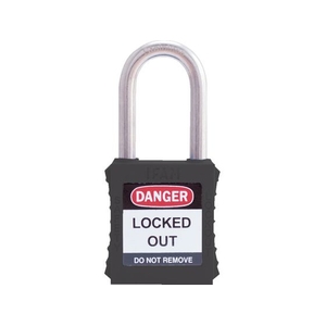 IFAM/ロックアウト用南京錠 ステンレス製シャックル 黒 0 44870 FC434VC-3860964-イメージ1
