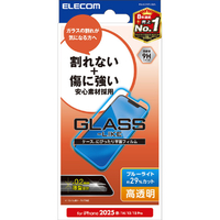 エレコム iPhone 16e用ガラスライクフィルム 薄型 高透明 ブルーライトカット PM-A25SFLGLBL