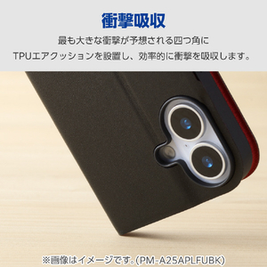 エレコム OPPO Reno15 A用 手帳型ケース 薄型 磁石付 ブラック PM-O261PLFUBK-イメージ3