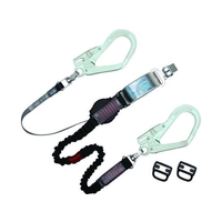 藤井電工 ツヨロン/ハーネス用ランヤード ワン・ハンドリトラ+ノビロン グレイ･黒-1500･170015･32 FC958FB-1631911