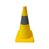 ミズケイ 伸縮式三角コーン 41cm イエロー 8201027 FC598XL-2085716