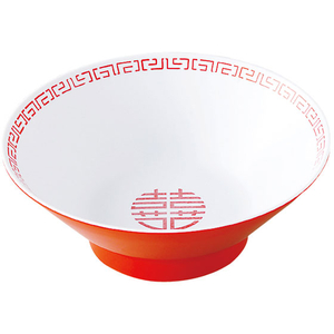 エンテック 中華丼(新形) 白/赤 FC73257-CA-12-イメージ1
