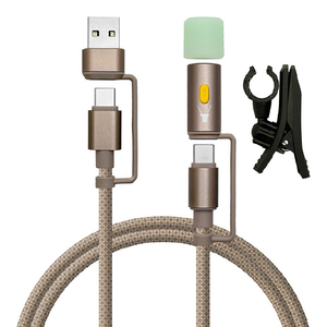 ラスタバナナ Type-C to Type-C + C to A変換 + LEDアダプタ付きケーブル 1．2m ベージュ R12CACCLED3A01BE-イメージ1