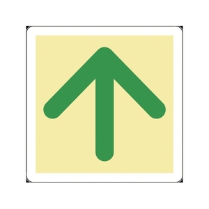 緑十字/蓄光式避難誘導ステッカー標識 ↑矢印 蓄光B FC400VD-8148731-イメージ1