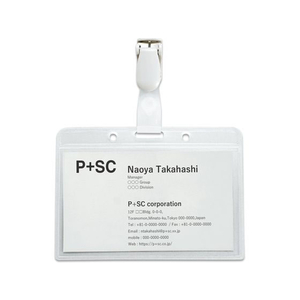 プラス ネームタッグ(名札)樹脂クリップ ヨコ型 CT-605Y F718836-84-791-イメージ1