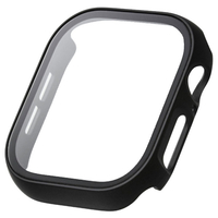 エレコム Apple Watch Series 10(46mm)用フルカバーケース プレミアムガラス/ゴリラ/高透明 ブラック AW-24AFCGOBK