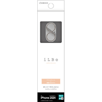 ラスタバナナ iPhone 16/16 Plus用ILBE カメラレンズ保護ガラス アルミフレーム ブラックラメ CR4366IP4617